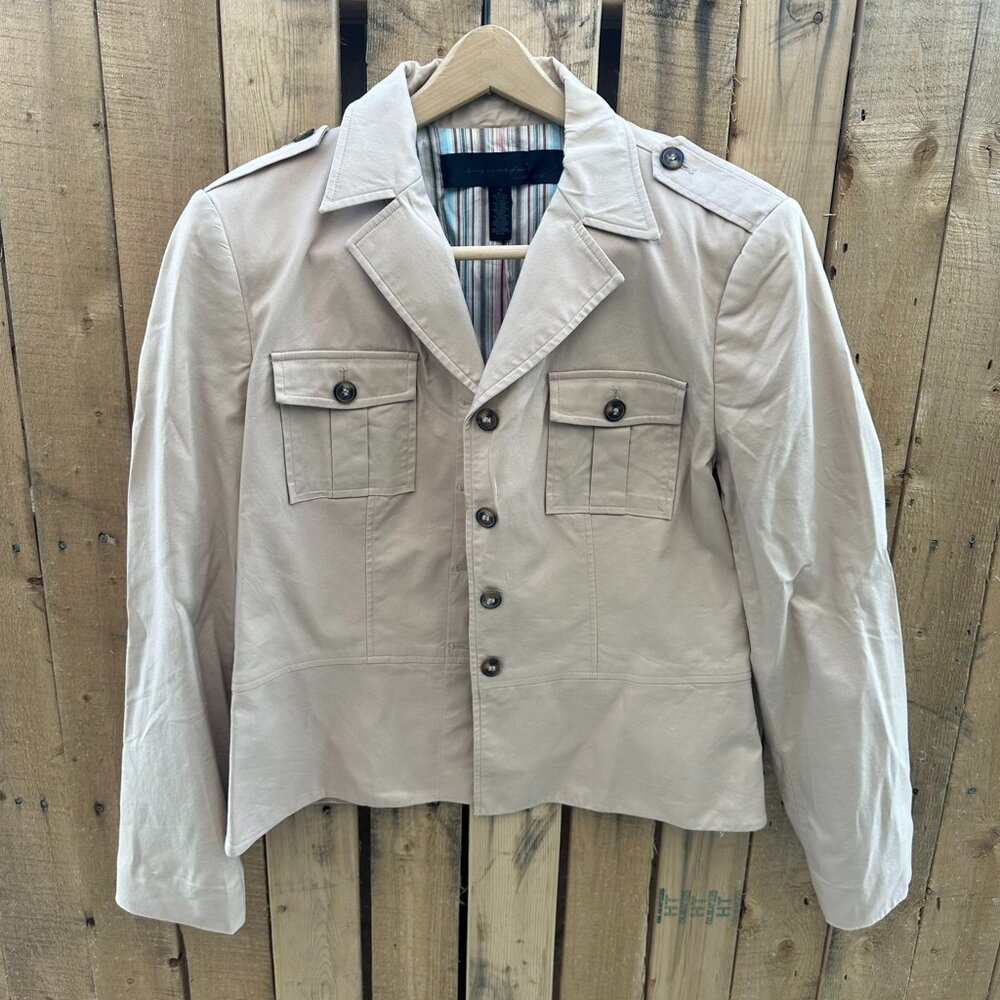 Apostrophe Utility Jacket | Stone Beige | Tailored Cotton Blend (14)